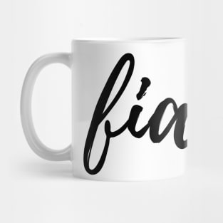 Virgin Mary's Fiat Black Cursive Mug